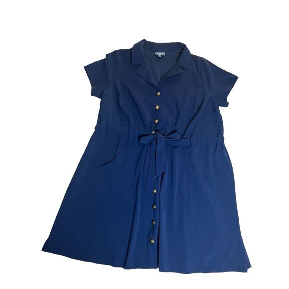 Modcloth Navy Button-Down Dress - Picture 2 of 16